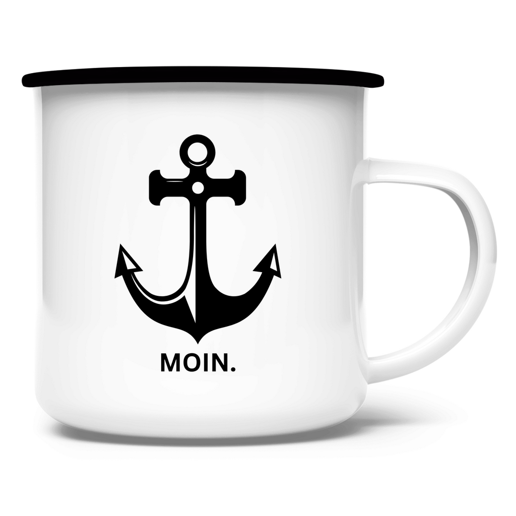 Moin. / Emaille-Tasse