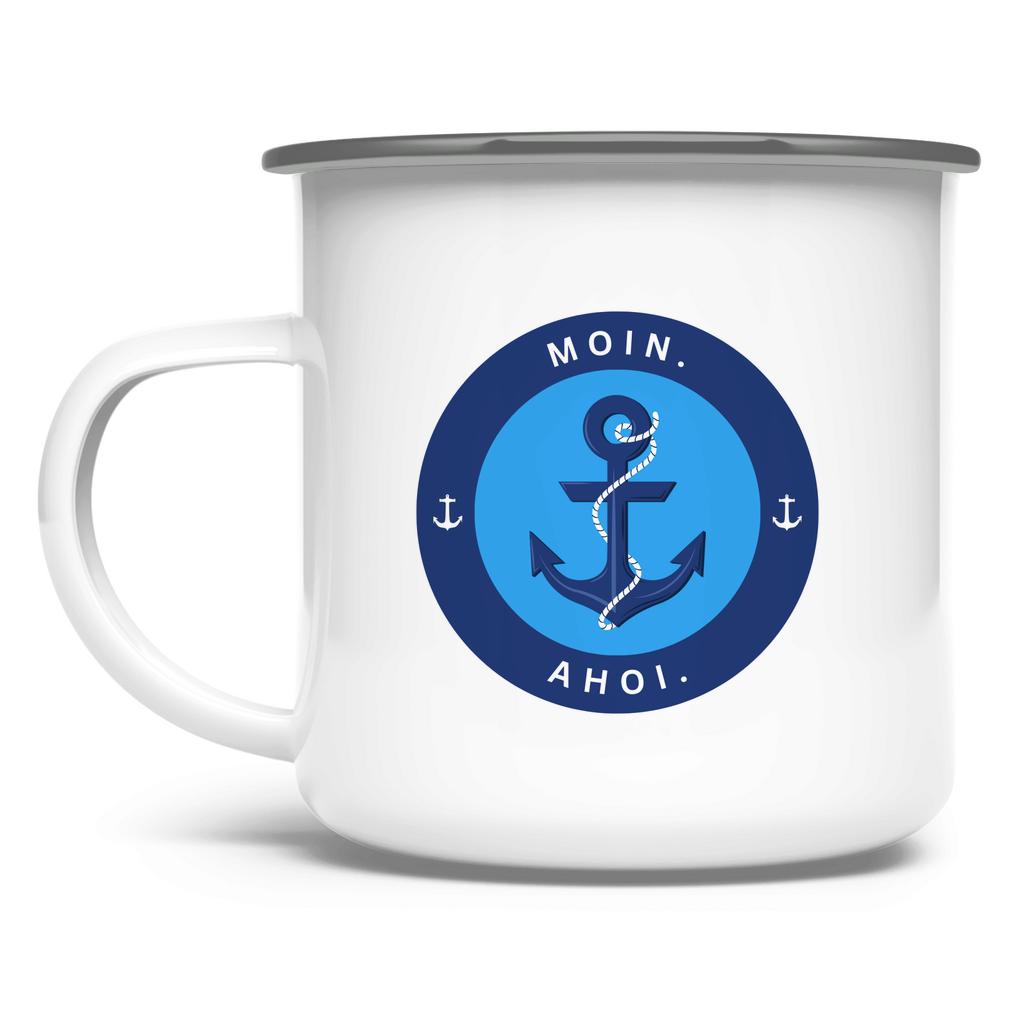 Moin. Ahoi. / Emaille-Tasse