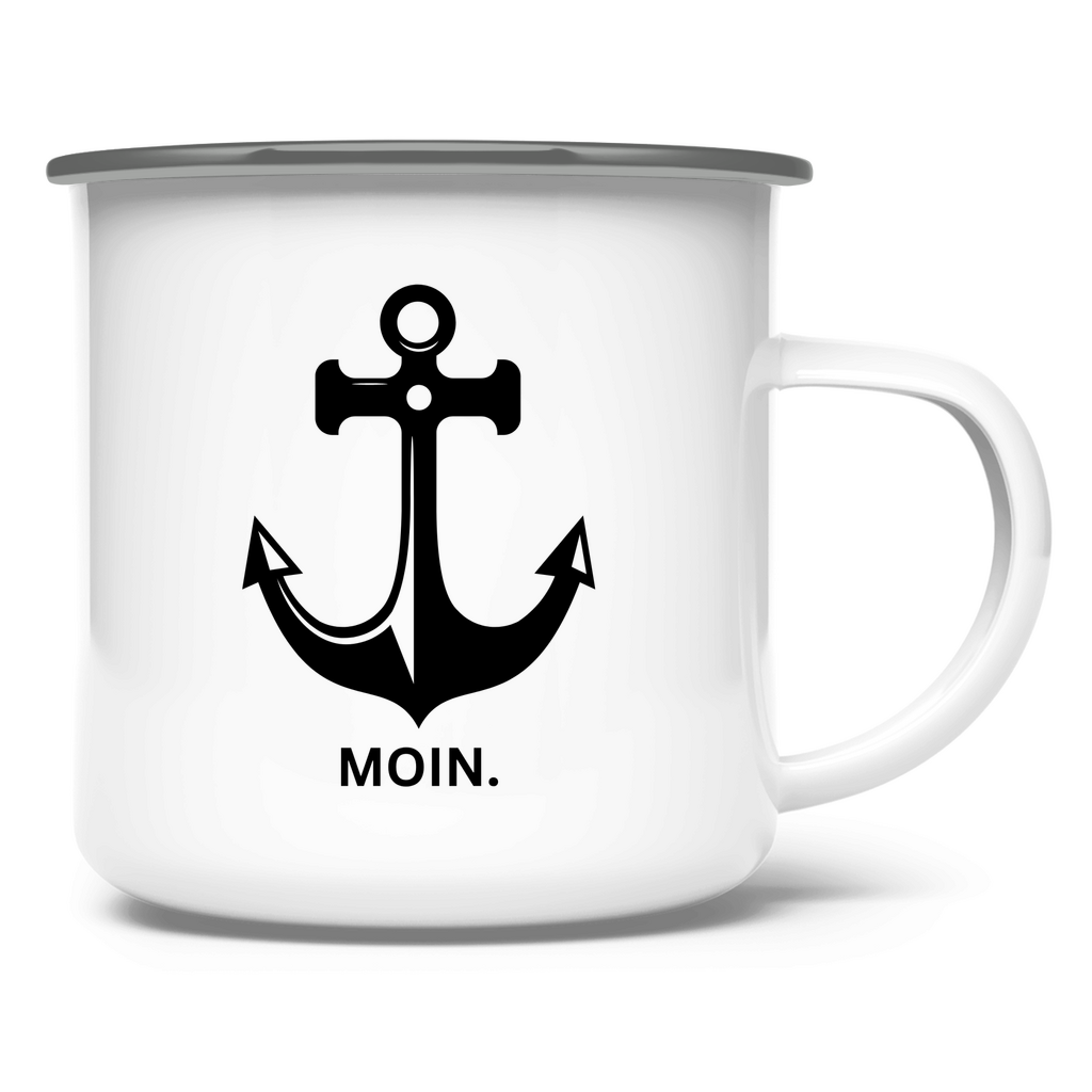 Moin. / Emaille-Tasse