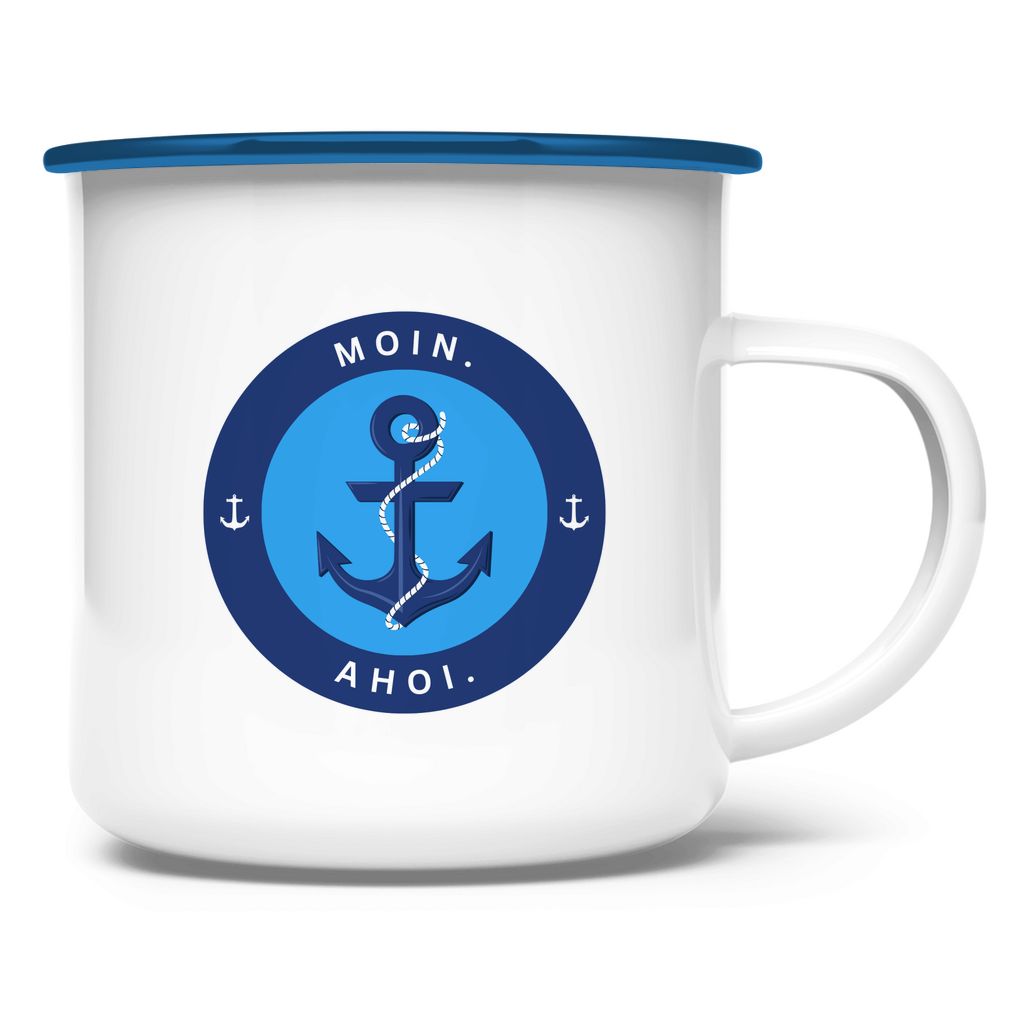 Moin. Ahoi. / Emaille-Tasse