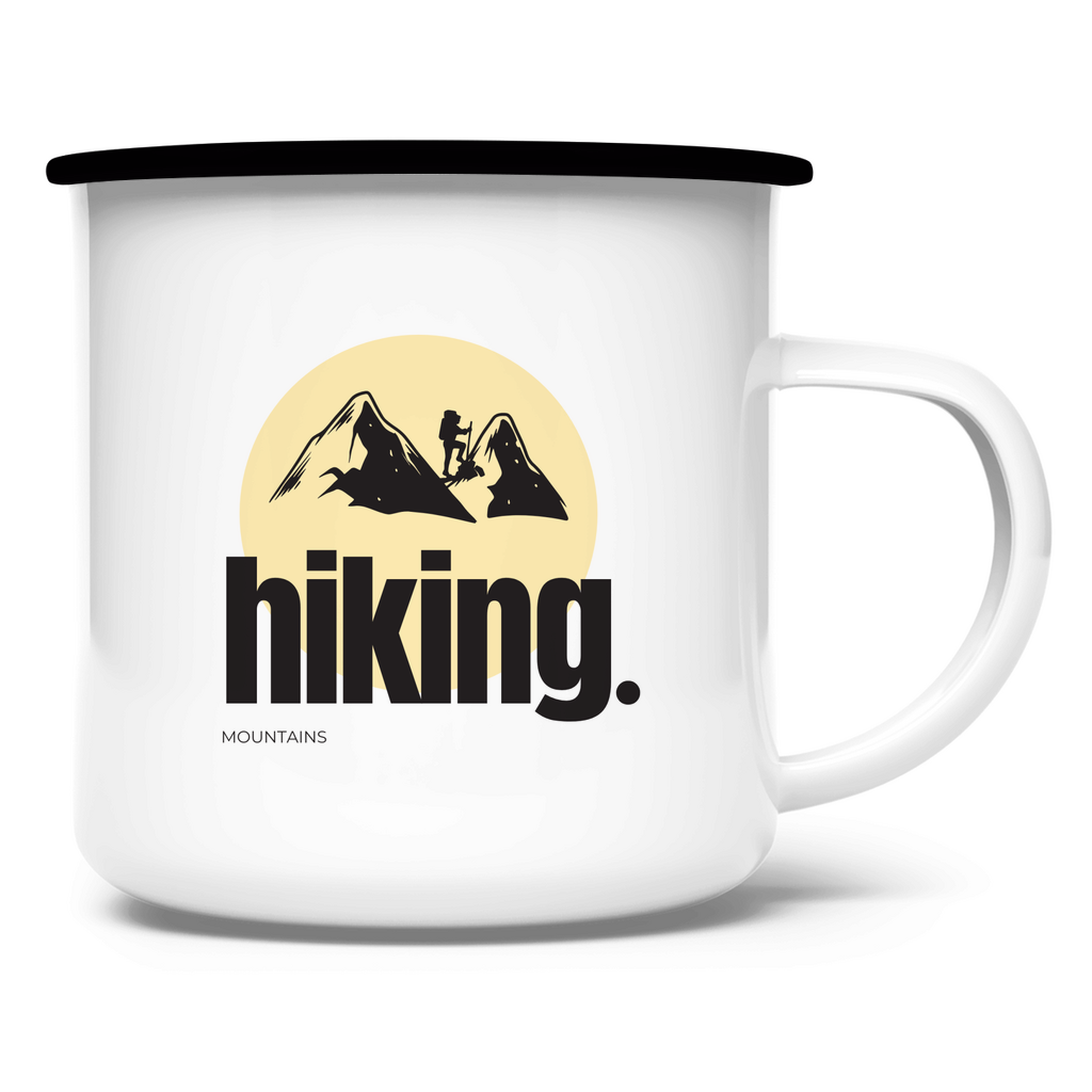 Hiking mountains / Emaille-Tasse