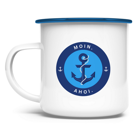 Moin. Ahoi. / Emaille-Tasse