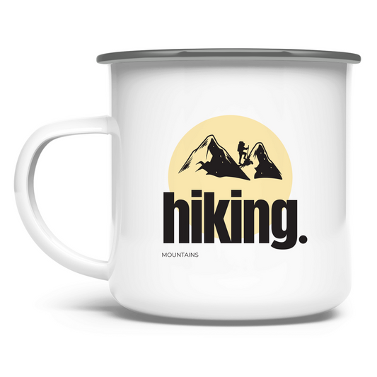 Hiking mountains / Emaille-Tasse