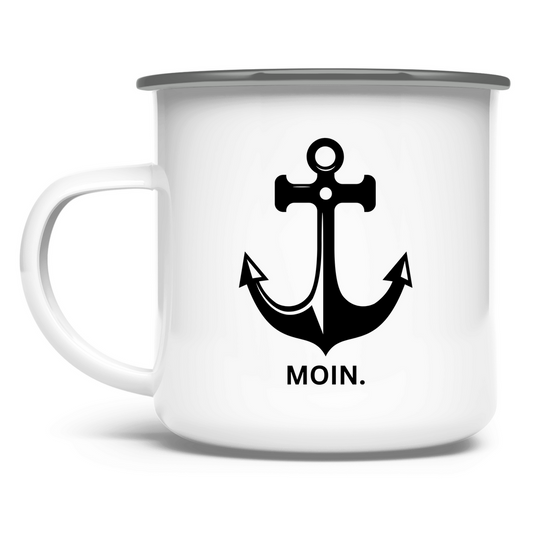 Moin. / Emaille-Tasse